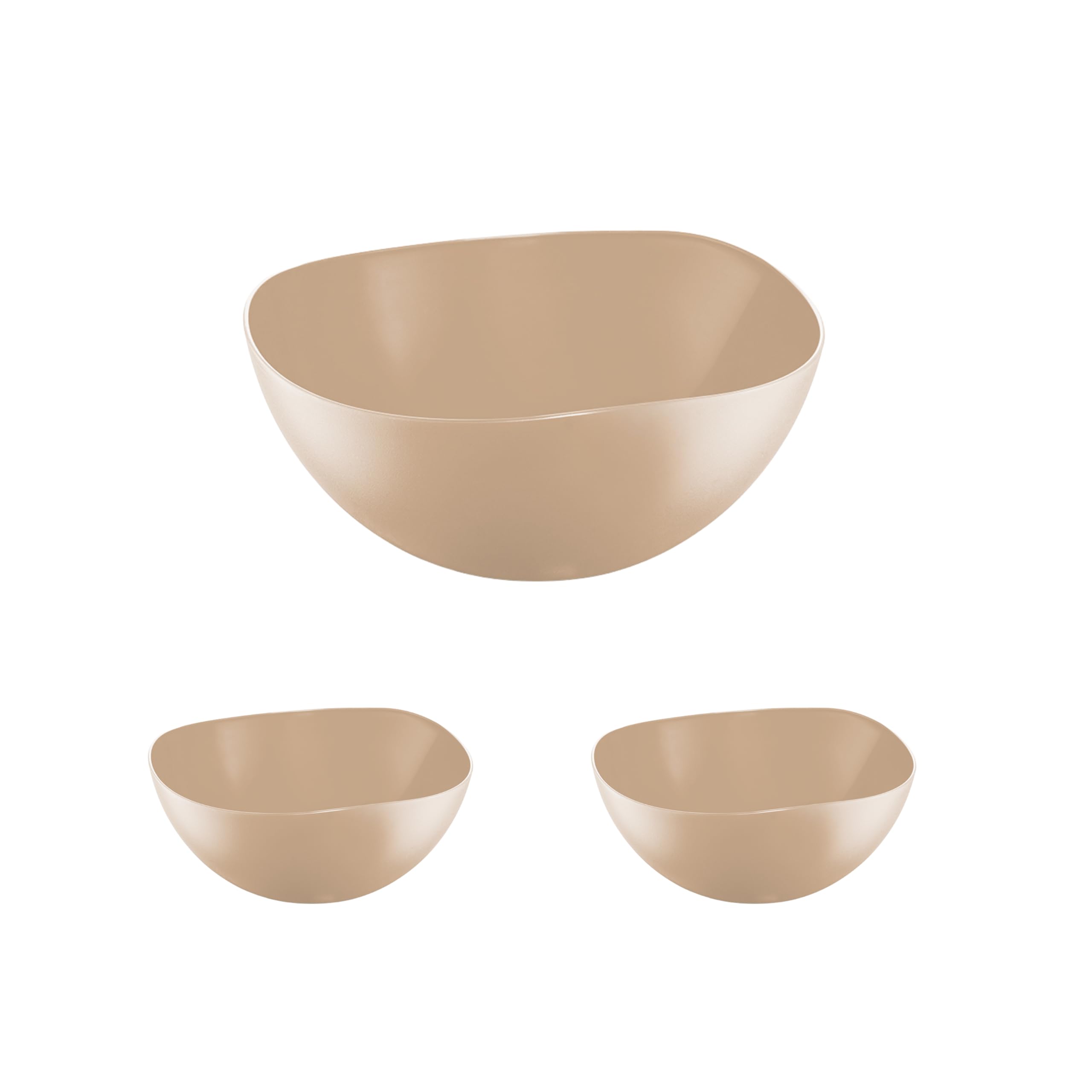 Kit Saladeira com 2 Cremeiras 3L + 2 Bowls 300ml, Cappuccino