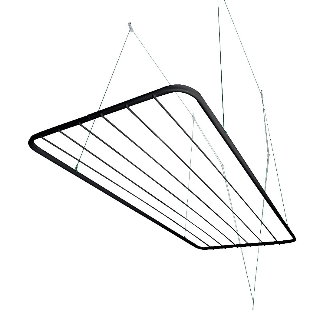 Varal de Teto Aço 90 cm x 56 cm Suporta até 13kg Aço Reforçado -Adequado para lavanderias