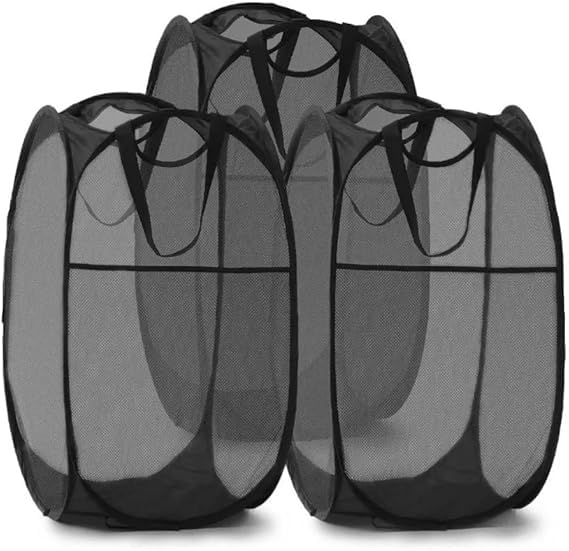 Cesto de Roupa Suja Dobravel em Tela de Nylon Grande Cores Diversas