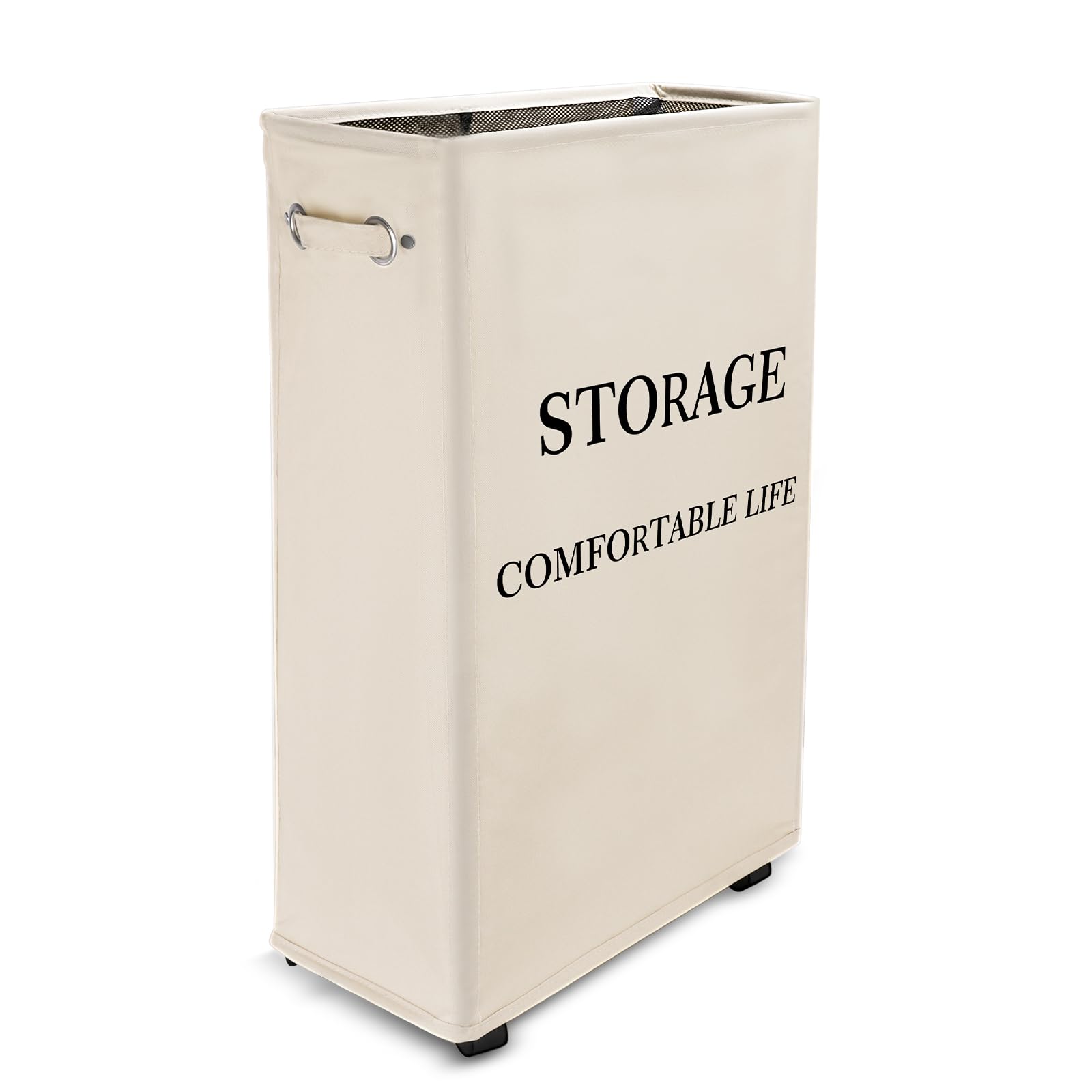 Cesto de Roupa Suja com Rodas 63 cm, 49.6 Litros Cesto de Roupa Suja Dobrável com Alça,