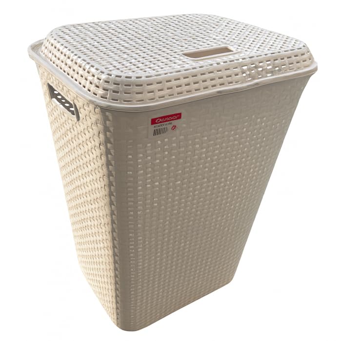 Cesto de Roupa Suja 72 Litros Grande com Tampa Plástico Resistente Organizador para