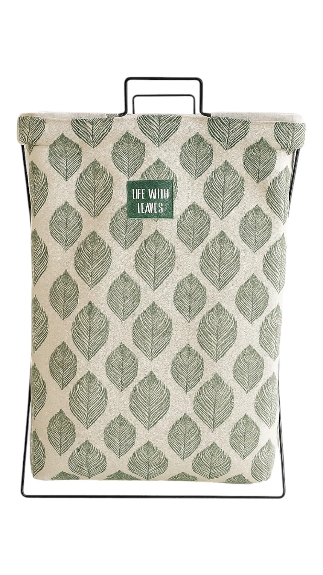 Amazônia Cesto Organizador Dobrável, Design Folhas Botânicas 60cm, Suporte para Roupa