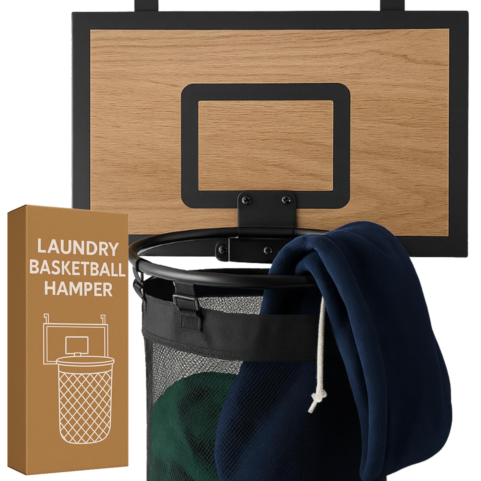 Cesto de roupa suja de basquete, dobrável, marrom cedro, 28 x 2 x 43 cm, MDF, moderno,