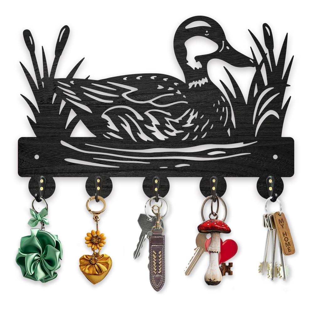 MAYJOYDIY Ganchos de palheta de madeira de pato selvagem, porta-chaves de palheta de pato