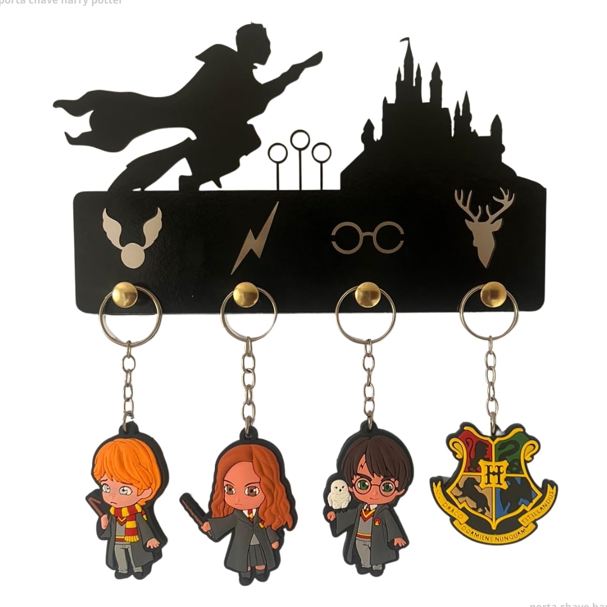Kit Porta Chaves E Chaveiros Harry Bruxo Organizador Parede