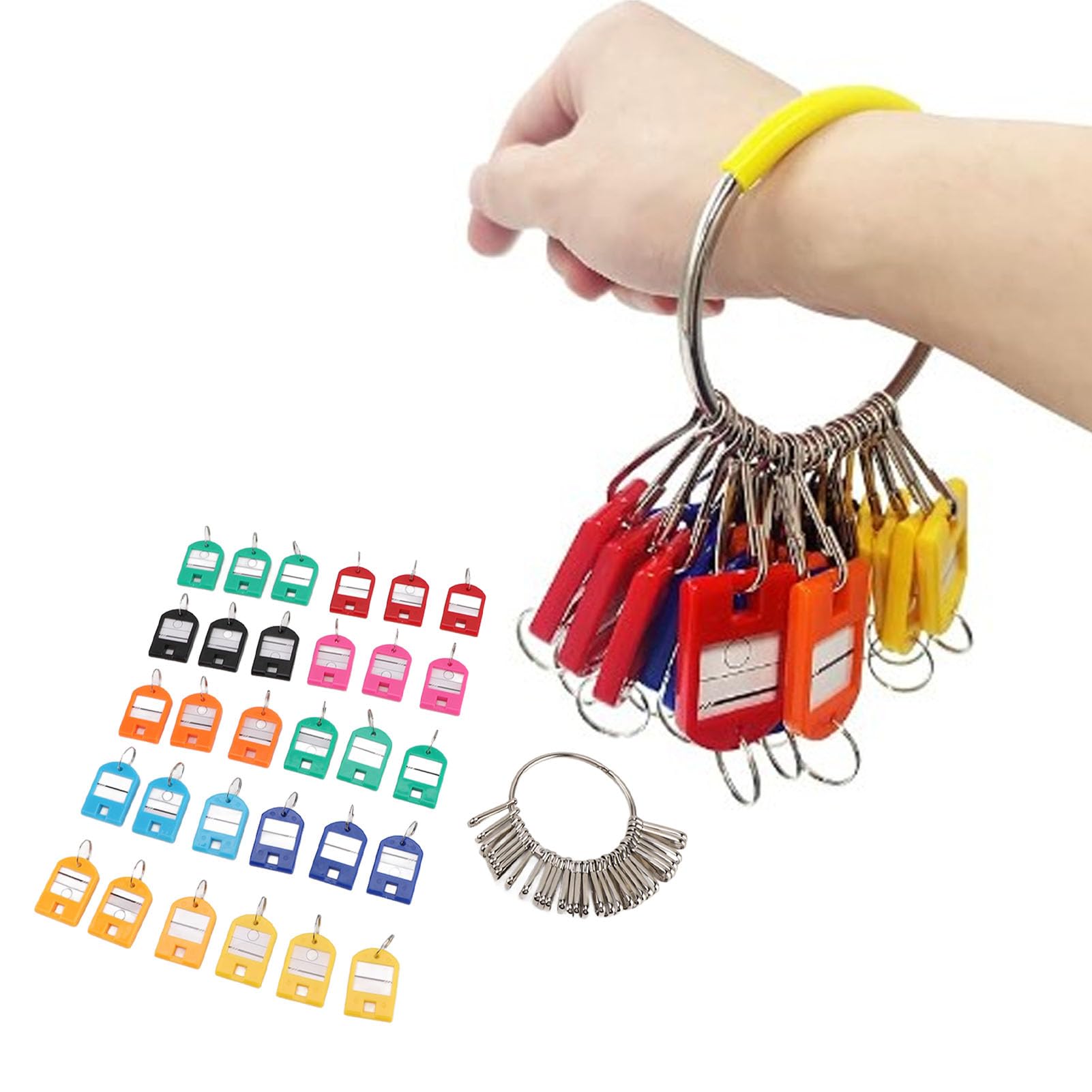 Organizador de chaves portátil, chaveiro organizador de chaves de 8,2 cm com 30 etiquetas